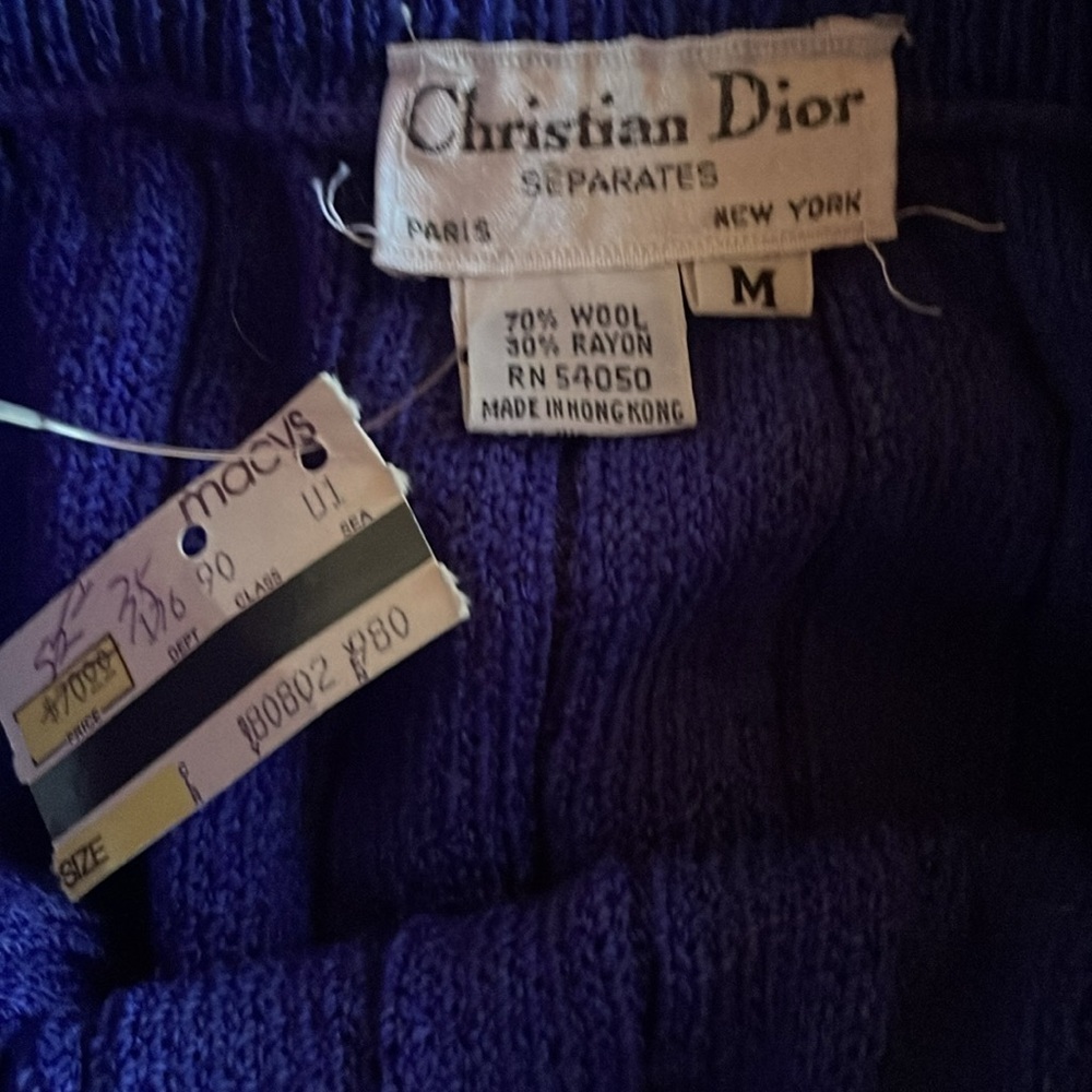 Christian Dior Vintage 70s Wool Blend Knit Sweater Skirt - Picture 6 of 7
